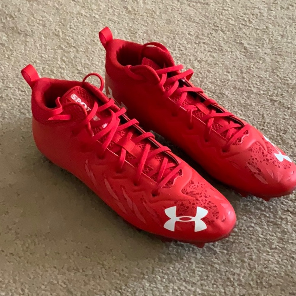 RED Men’s Under Armour sz. 12 Football Cleats